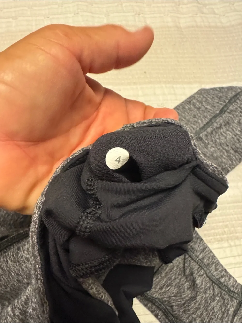 lululemon athletica Dark Gray Heather Fold-Over Waist Leggings